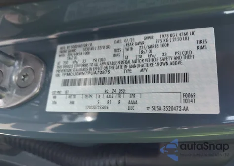 2023 Ford Escape St-Line из США, поврежденный, VIN 1FMCU0MN7PUA70875